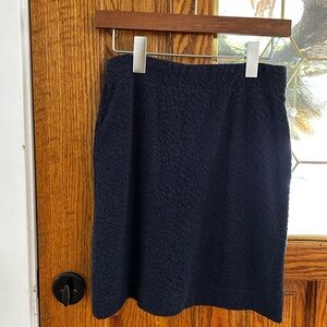 LOFT Textured Dark Blue Pencil Skirt